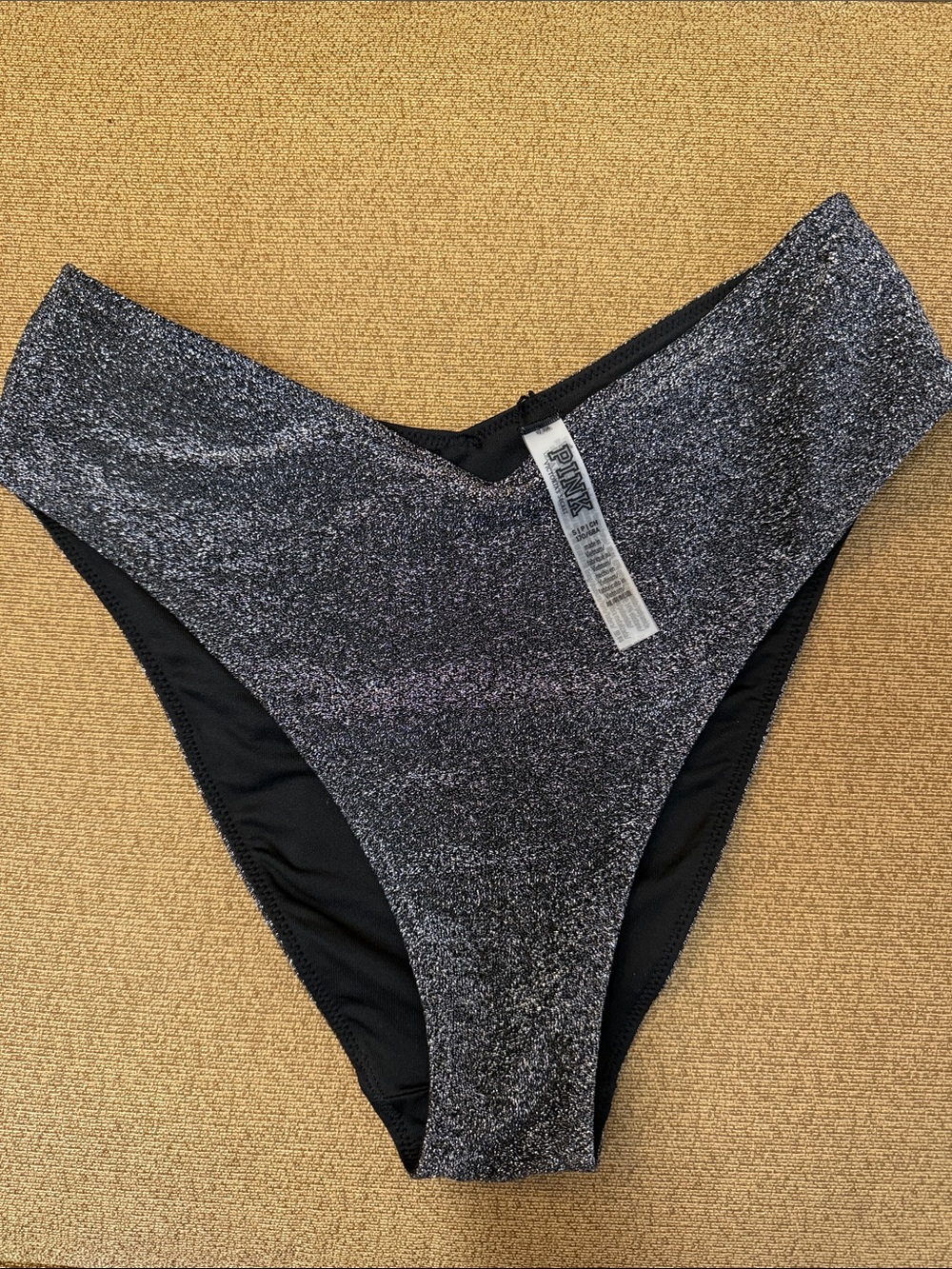Victoria's Secret PINK Silver Shimmer high cut bikini bottom small